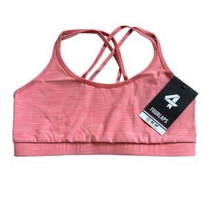 FOURLAPS Vitality Sports Bra Blush Space Dye Women's Size Medium NWT Running Gym
